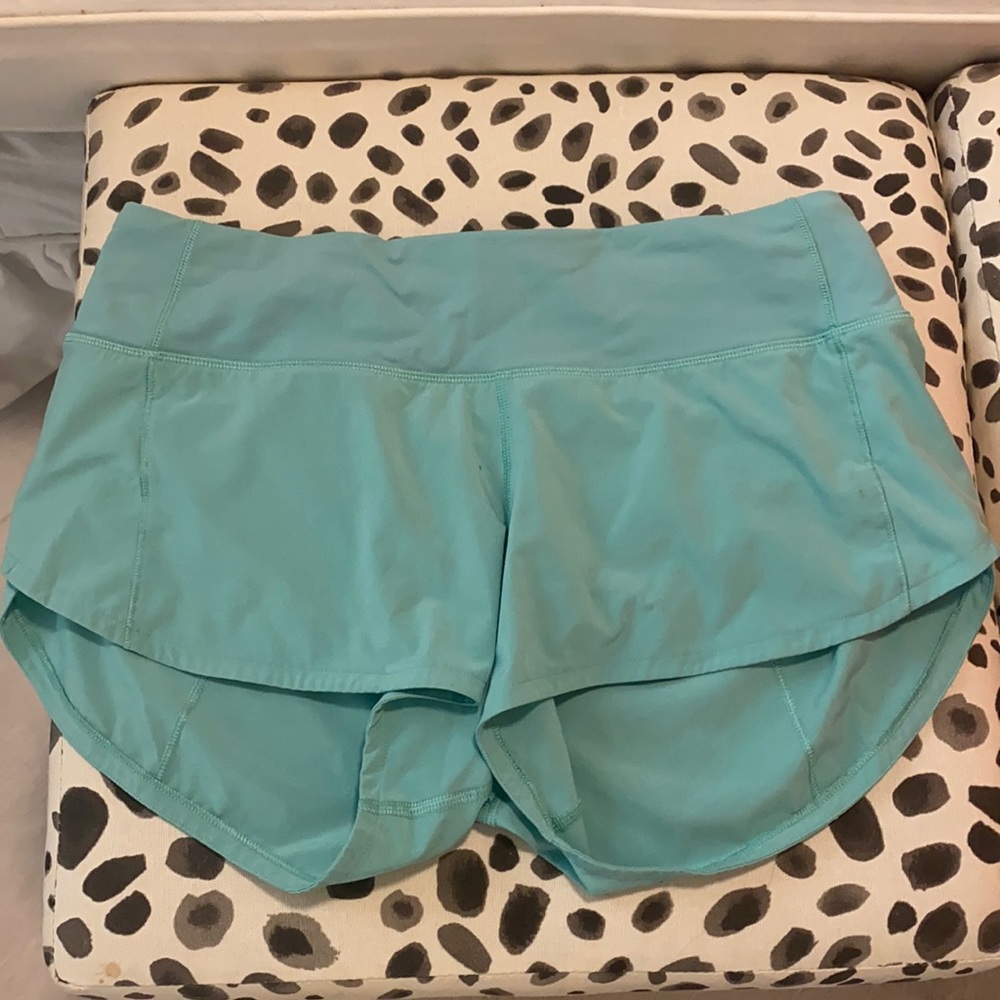 Size 4 Teal/Green Lululemon Shorts